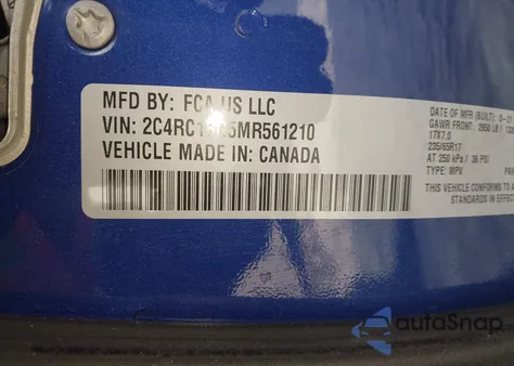 2021 Chrysler Pacifica Touring L from USA, damaged, VIN 2C4RC1BG5MR561210